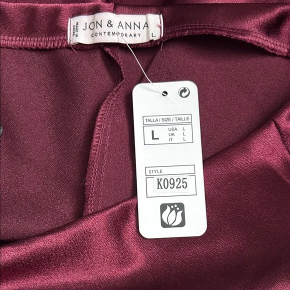 Jon & Anna Satin Burgundy Mini Skirt - Picture 3 of 3
